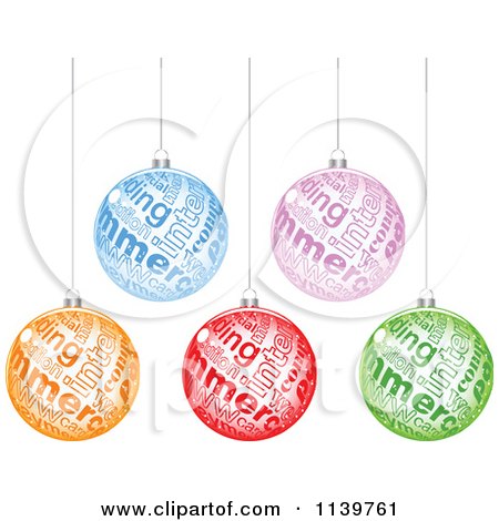 Clipart Of Colorful E Commerce Christmas Baubles - Royalty Free Vector Illustration by Andrei Marincas