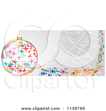 Clipart Of A Colorful Christmas Bauble And Grungy Website Banner - Royalty Free Vector Illustration by Andrei Marincas