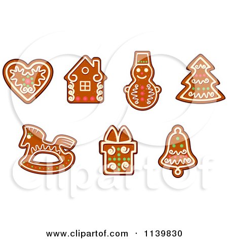 Clipart Of Gingerbread Christmas Cookies 1 - Royalty Free Vector Illustration by Vector Tradition SM