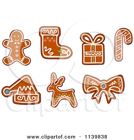 Clipart Of Gingerbread Christmas Cookies 2 - Royalty Free Vector Illustration by Vector Tradition SM