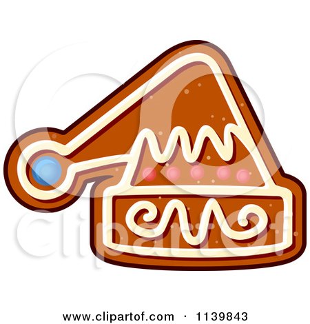 Clipart Of A Santa Hat Gingerbread Christmas Cookie - Royalty Free Vector Illustration by Vector Tradition SM