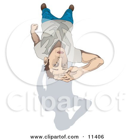 Man Looking Upwards Clipart Illustration by AtStockIllustration