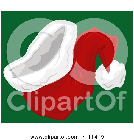 Red and White Santa Hat Clipart Illustration by AtStockIllustration