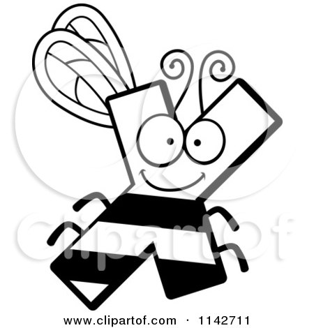 Cartoon Clipart Of A Black And White Letter X Bug - Vector Outlined Coloring Page by Cory Thoman