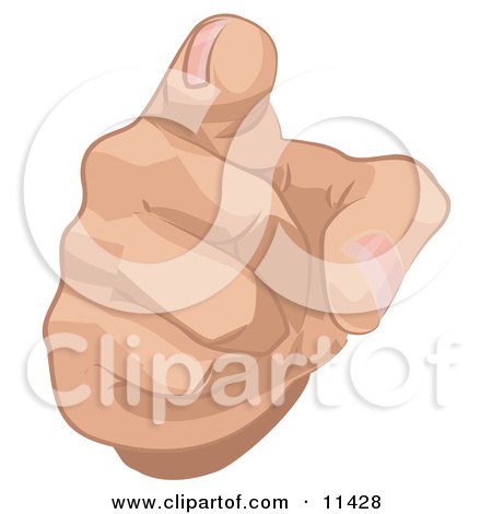 Human Hand Pointing the Blame Clipart Illustration by AtStockIllustration