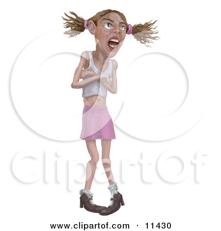 Girl Throwing a Temper Tantrum Clipart Illustration by AtStockIllustration