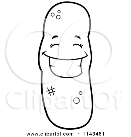 Cartoon Clipart Of A Black And White Happy Turd Character - Vector Outlined Coloring Page by Cory Thoman