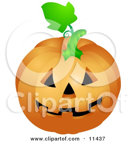 Friendly Carved Halloween Jack o Lantern Pumpkin Clipart Illustration by AtStockIllustration