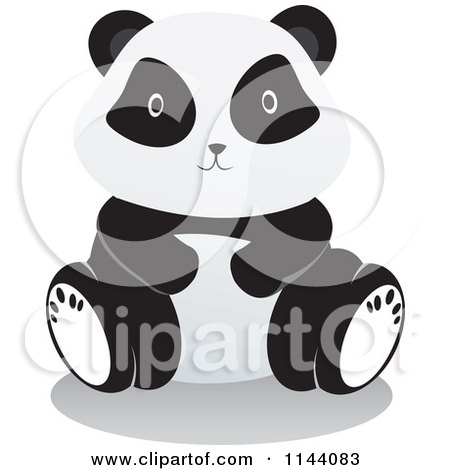 Cartoon of a Cute Panda Sitting - Royalty Free Vector Clipart by YUHAIZAN YUNUS