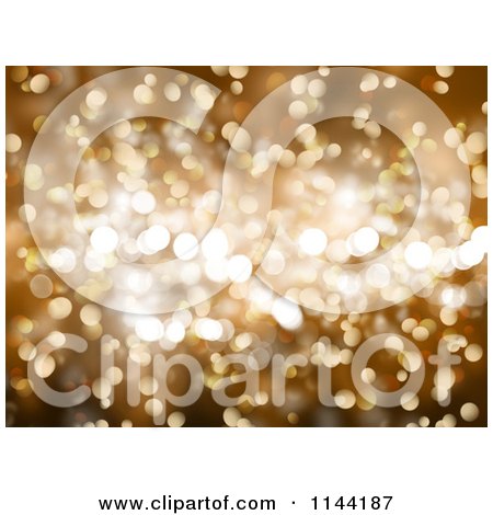 Clipart of a Gold Bokeh Light Sparkle Christmas Background - Royalty Free CGI Illustration by KJ Pargeter