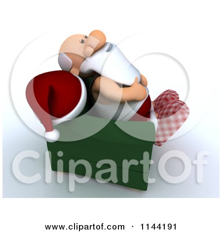 Clipart of a 3d Santa Relaxing in a Chair - Royalty Free CGI Illustration by KJ Pargeter