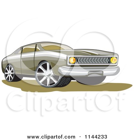 Clipart of a Retro Ford Fairmont Muscle Car - Royalty Free Vector Illustration by patrimonio