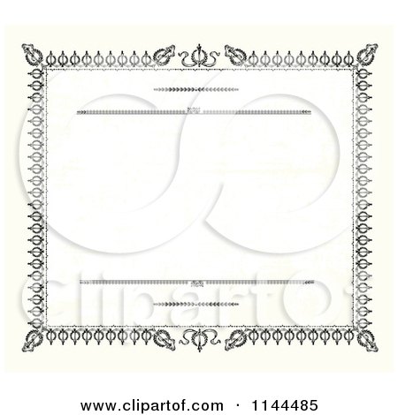 Clipart of a Vintage Certificate Border - Royalty Free Vector Illustration by BestVector