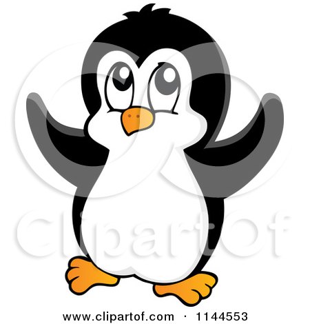 Cartoon of a Cute Little Penguin 3 - Royalty Free Vector Clipart by visekart