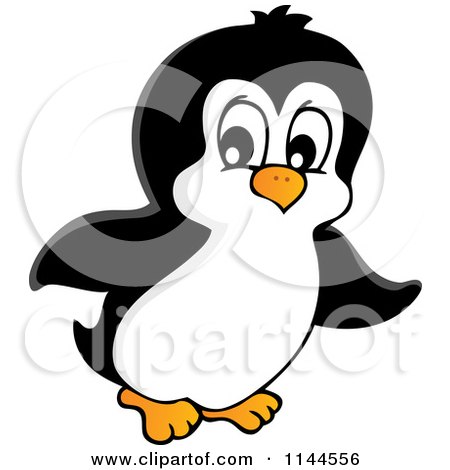 Cartoon of a Cute Little Penguin 1 - Royalty Free Vector Clipart by visekart