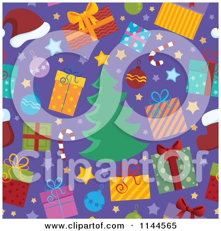 Cartoon of a Seamless Christmas Background Pattern 2 - Royalty Free Vector Clipart by visekart