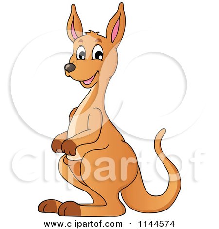 Cartoon of a Cute Aussie Kangaroo - Royalty Free Vector Clipart by visekart