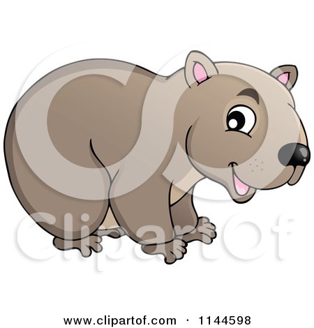 Cartoon of a Cute Aussie Wombat - Royalty Free Vector Clipart by visekart