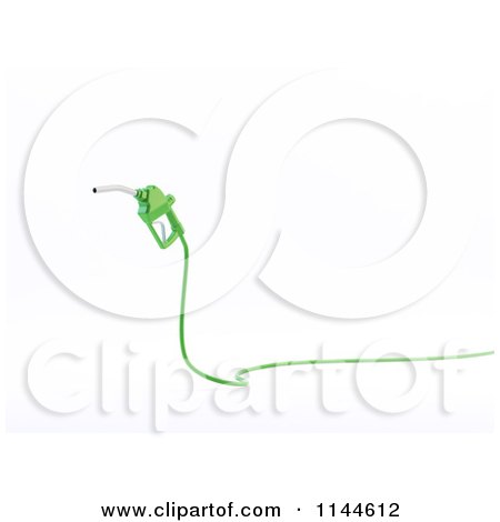 Clipart of a 3d Green Eco Friendly Biodiesel Fuel Pump Nozzle 3 - Royalty Free CGI Illustration by Mopic