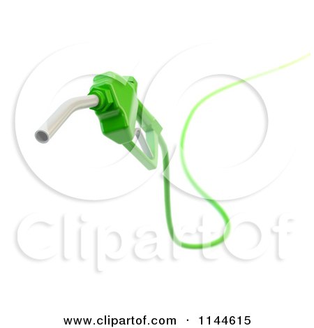 Clipart of a 3d Green Eco Friendly Biodiesel Fuel Pump Nozzle 2 - Royalty Free CGI Illustration by Mopic