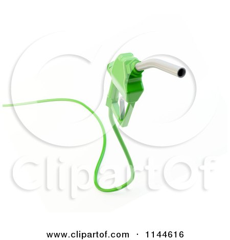Clipart of a 3d Green Eco Friendly Biodiesel Fuel Pump Nozzle 1 - Royalty Free CGI Illustration by Mopic