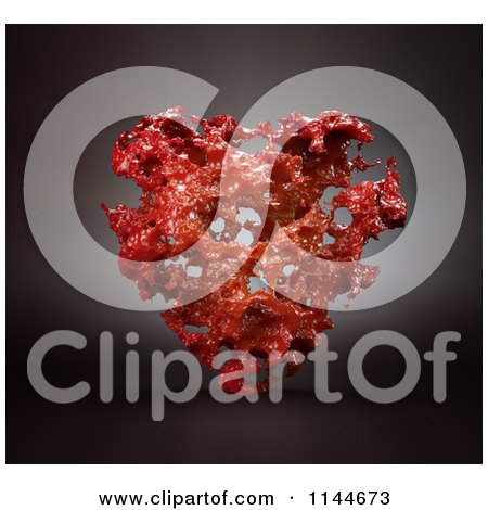 Clipart of a 3d Red Abstract Heart - Royalty Free CGI Illustration by Mopic