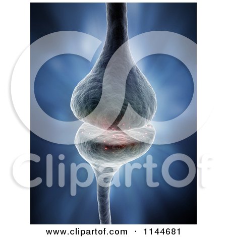 Clipart of a 3d Medical Dendrite Connection in Blue Tones 2 - Royalty Free CGI Illustration by Mopic