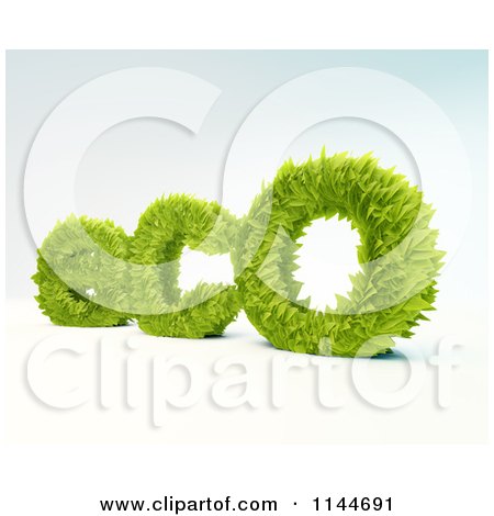 Clipart of 3d Green Leaves Forming ECO - Royalty Free CGI Illustration by Mopic
