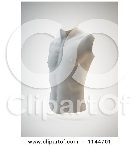Clipart of a 3d Male Torso Statue Bust - Royalty Free CGI Illustration by Mopic