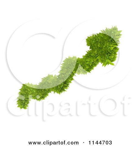 Clipart of a 3d Squiggly Leafy Arrow - Royalty Free CGI Illustration by Mopic