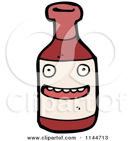 Cartoon of a Ketchup Bottle Mascot - Royalty Free Vector Clipart by lineartestpilot