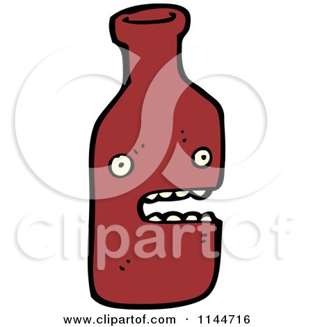 Cartoon of a Ketchup Bottle Mascot - Royalty Free Vector Clipart by lineartestpilot