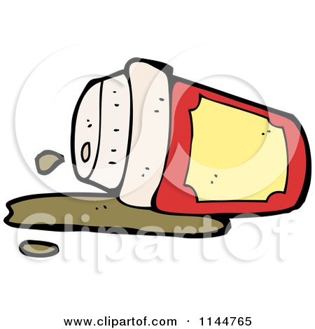 Cartoon of a Spilled to Go Coffee Cup 4 - Royalty Free Vector Clipart by lineartestpilot