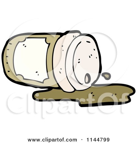 Cartoon of a Spilled to Go Coffee Cup 2 - Royalty Free Vector Clipart by lineartestpilot