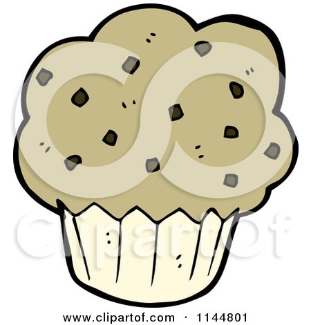 Cartoon of a Muffin - Royalty Free Vector Clipart by lineartestpilot