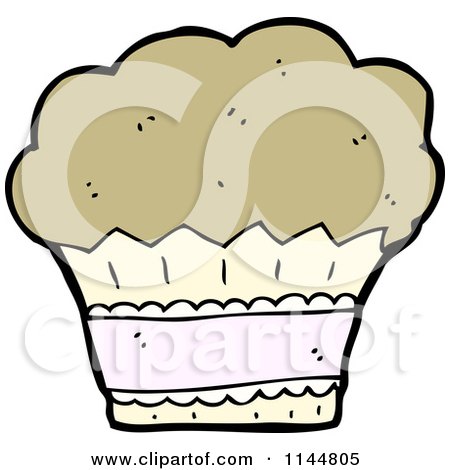 Cartoon of a Muffin - Royalty Free Vector Clipart by lineartestpilot