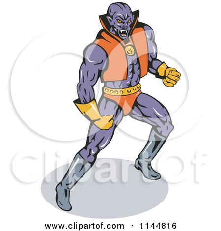 Clipart of a Male Super Villain - Royalty Free Vector Illustration by patrimonio