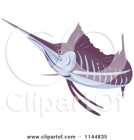 Clipart of a Retro Sailfish 4 - Royalty Free Vector Illustration by patrimonio