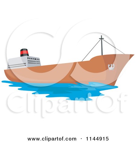 Clipart of a Tanker Ship - Royalty Free Vector Illustration by patrimonio