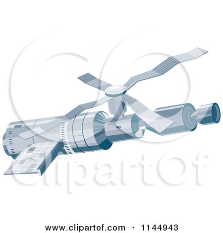 Clipart of a Space Satellite - Royalty Free Vector Illustration by patrimonio