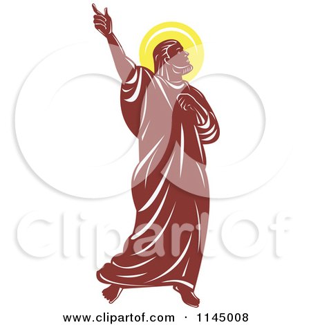 Clipart of a Retro Saint Paul and Glowing Light - Royalty Free Vector Illustration by patrimonio