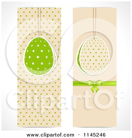 Clipart of Two Tall Easter Banners - Royalty Free Vector Illustration by elaineitalia