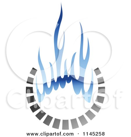 Clipart of a Stove Burner with Blue Gas Flames 1 - Royalty Free Vector Illustration by Vector Tradition SM