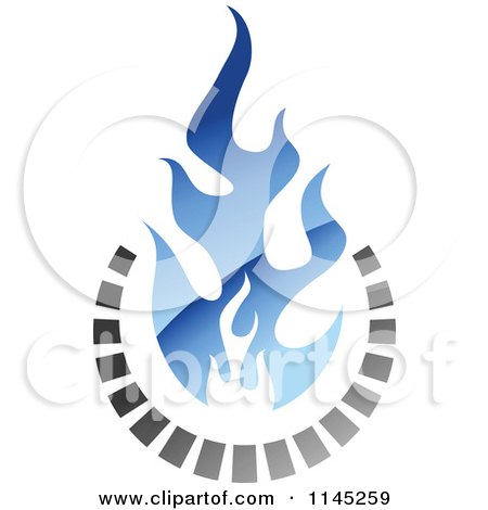 Clipart of a Stove Burner with Blue Gas Flames 2 - Royalty Free Vector Illustration by Vector Tradition SM