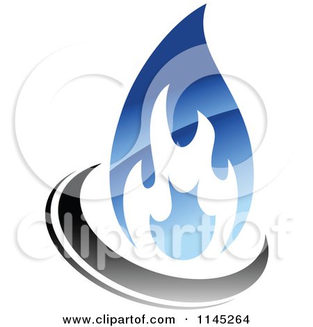 Clipart of a Stove Burner with Blue Gas Flames 5 - Royalty Free Vector Illustration by Vector Tradition SM