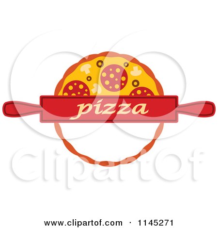 Clipart of a Pizza Pie Logo 7 - Royalty Free Vector Illustration by Vector Tradition SM
