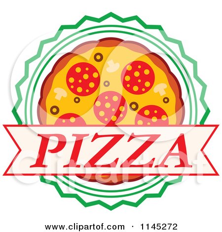 Clipart of a Pizza Pie Logo 5 - Royalty Free Vector Illustration by Vector Tradition SM