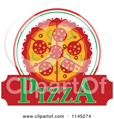 Clipart of a Pizza Pie Logo 4 - Royalty Free Vector Illustration by Vector Tradition SM