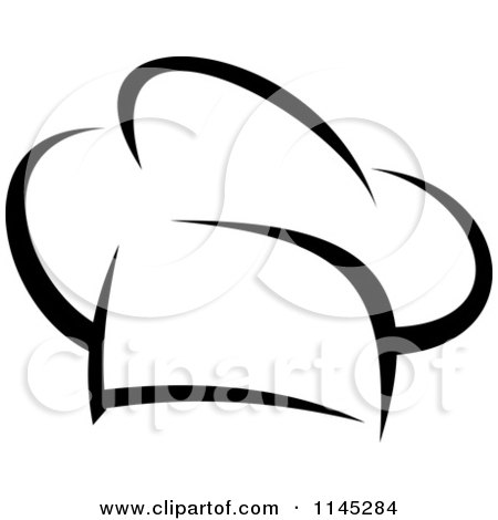 Clipart of a Black and White Chefs Toque Hat 7 - Royalty Free Vector Illustration by Vector Tradition SM