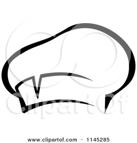Clipart of a Black and White Chefs Toque Hat 6 - Royalty Free Vector Illustration by Vector Tradition SM